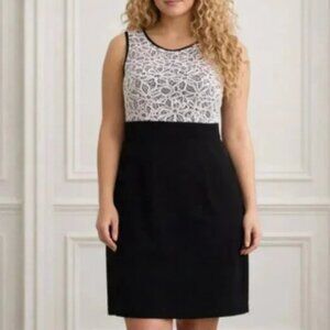 LONDON TIMES Black & White Dress 8